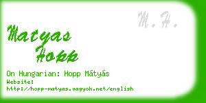 matyas hopp business card